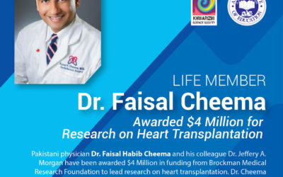 Life Member Dr. Faisal Cheema Awarded $4 Million for Research on Heart Transplantation