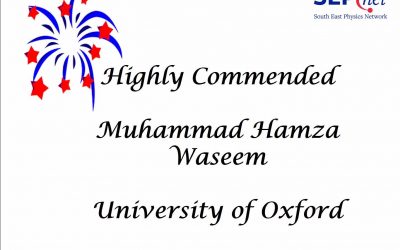 Muhammad Hamza Waseem gets Highly Commended in SEPnet Public Engagement Awards